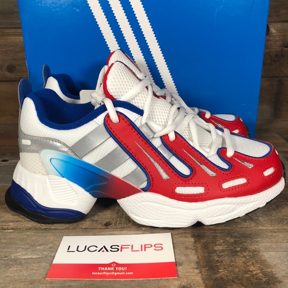 NEW adidas EQT Gazelle J White Red Blue Womens - Picture 1 of 6